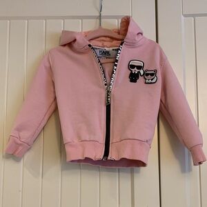 Karl Lagerfeld pink zipper hoodie